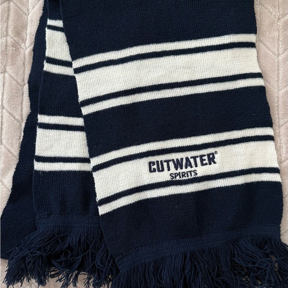 Cutwater Spirits Navy and White Striped two tone unisex Scarf
